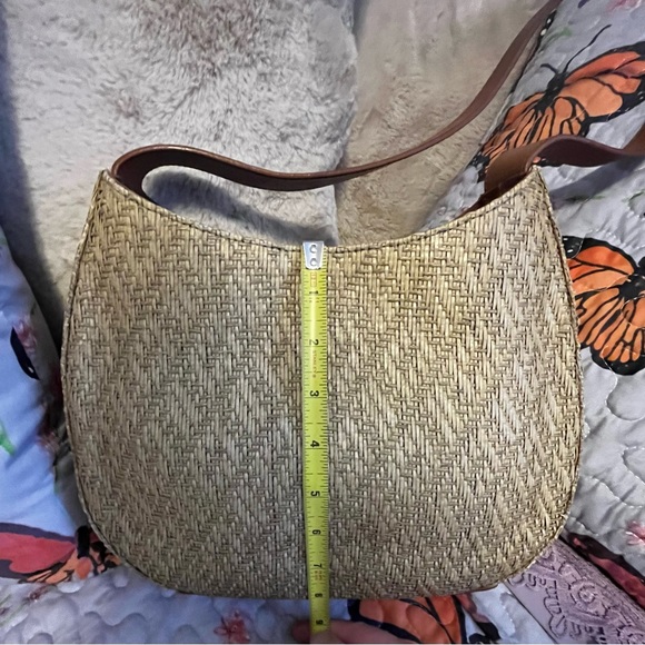 Fossil shoulder bag. 75082. Straw and leather outside, cloth inside. - Picture 12 of 15